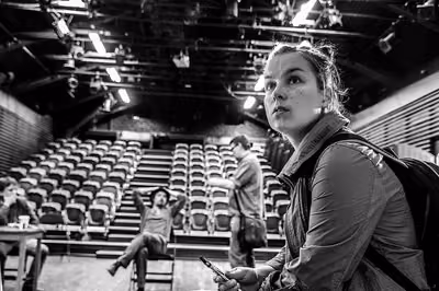 A rehearsal in Rakvere Theatre's small stage.